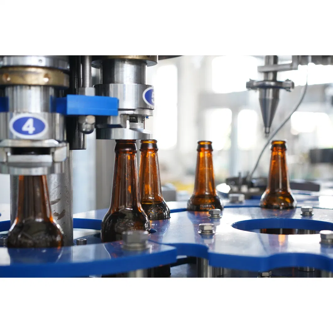 Glass Bottle Carbonated Soft Drink Beer Washing Filling Crown Capping Labeling Machine